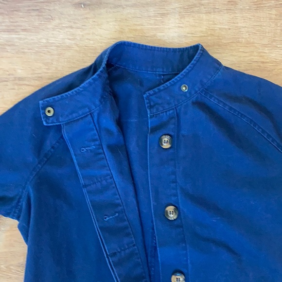 Light canvas cotton work utility style jacket with embroidered pockets - Picture 3 of 4